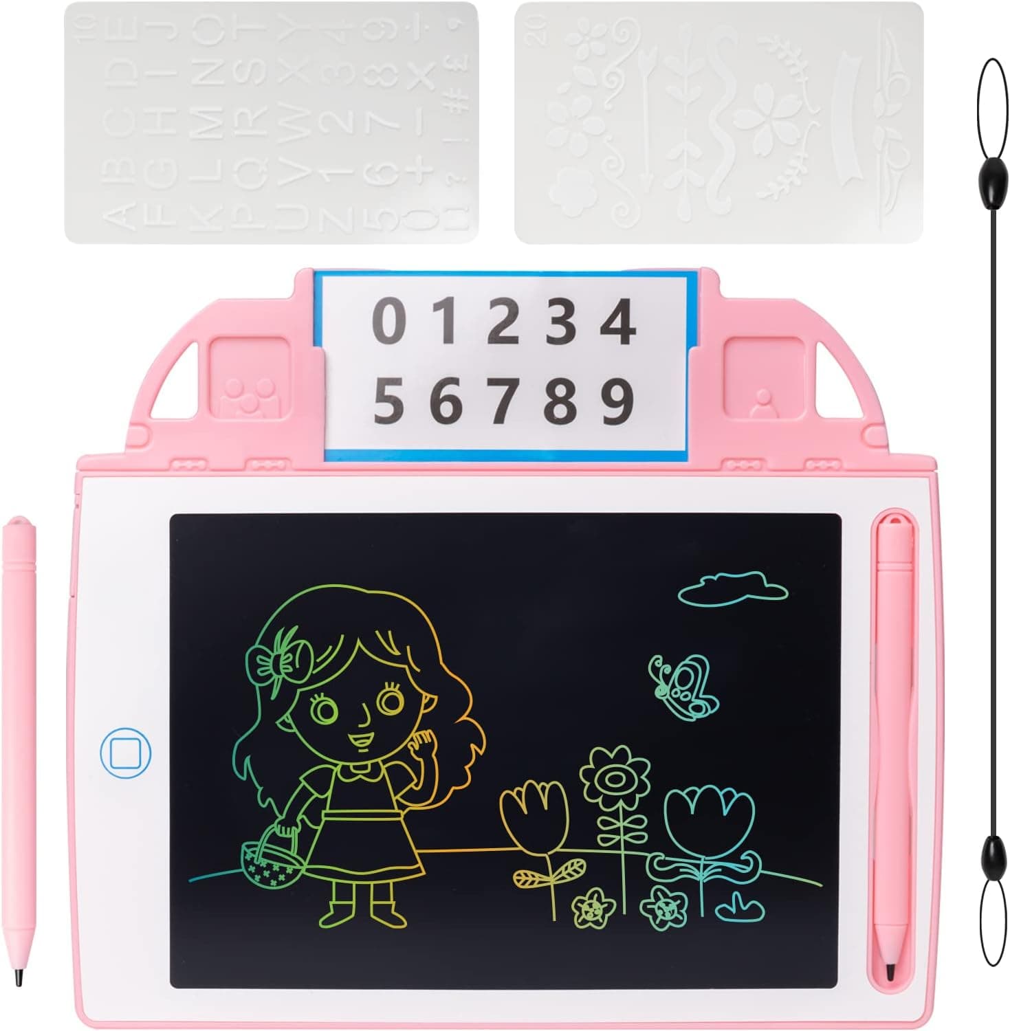 LCD Writing Tablet Drawing Board - DAFFBOX 8.5 Inch Card Type Drawing Tablet, Colorful Screen Writing Pad with Drawing Templates, Kids Learning Toys Doodle Board for Birthday Gift Christmas Gift