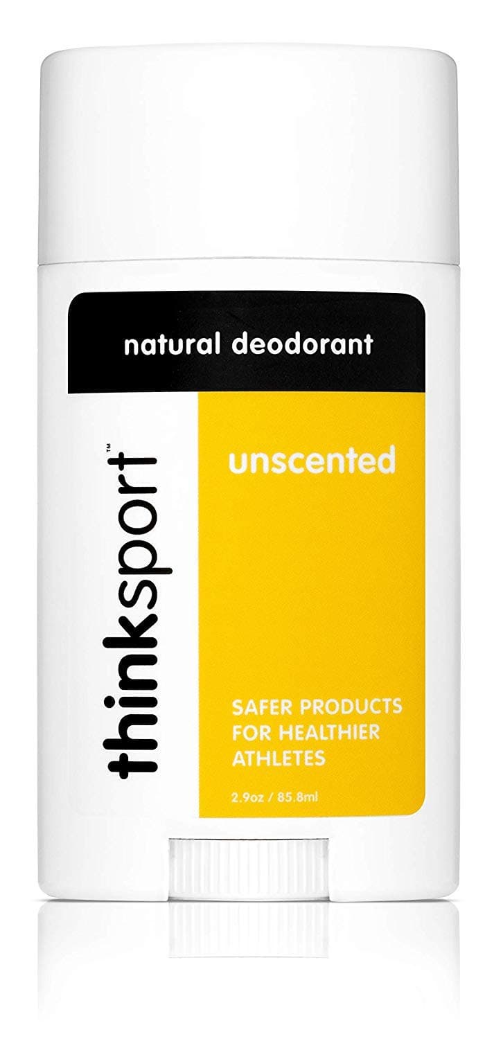 Thinksport Natural Deodorant – Aluminum Free Under Arm Freshness – Non-Toxic Travel Size Sports Stick for Athletes – Cruelty Free Deodorant with No Phthalates or Parabens - Unscented, 2.9 OZ.