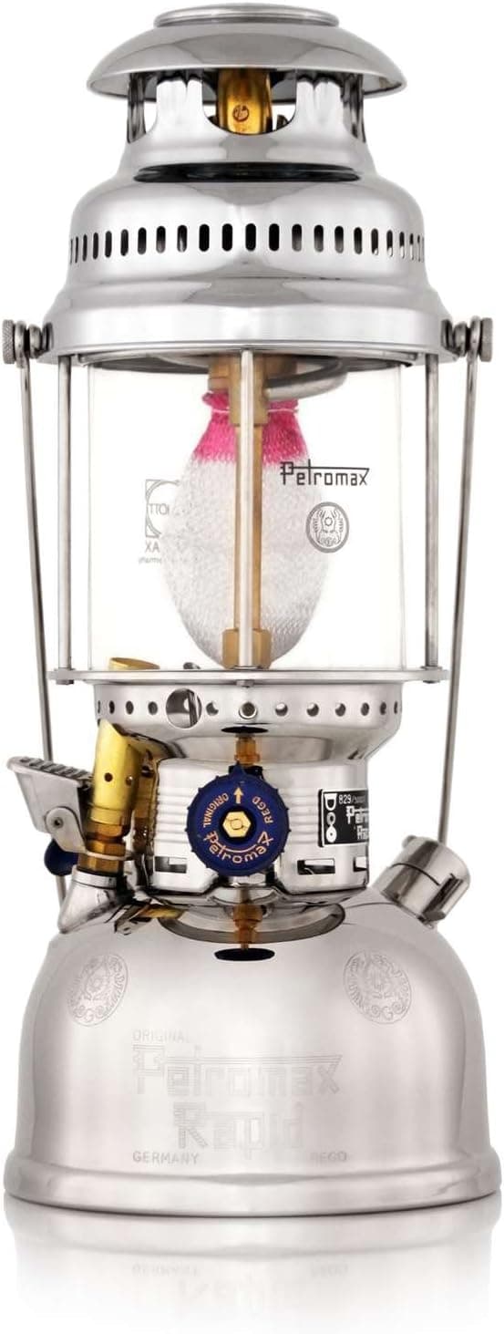 Petromax HK500 Pressurized Lantern, 500 Candlepower with 1 Quart Kerosene Tank for Home or Camping Lighting, Hand Assembled High Pressure 400 Watt Lamp