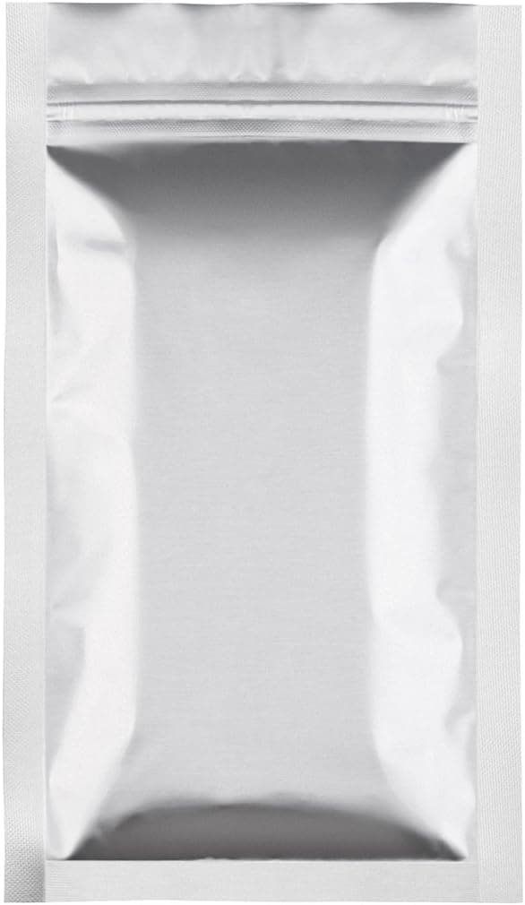 GSSUSA Halulu Mylar Ziplock Bags - Resealable Aluminum Foil Pouches for Food Storage(3.3" x 5.5", Silver, 100pcs)