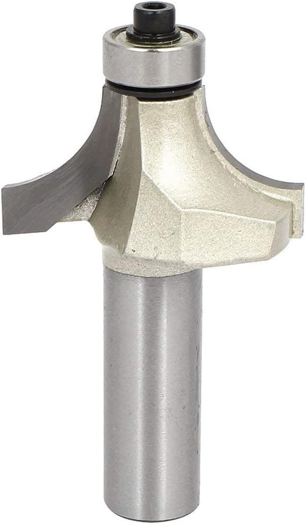 LDEXIN Double Flute Round Over Edging Forming Router Bit Woodworking Ball Bearing Bit 1/4" Shank 3/4" Cutting Dia(1/4" x 3/4")