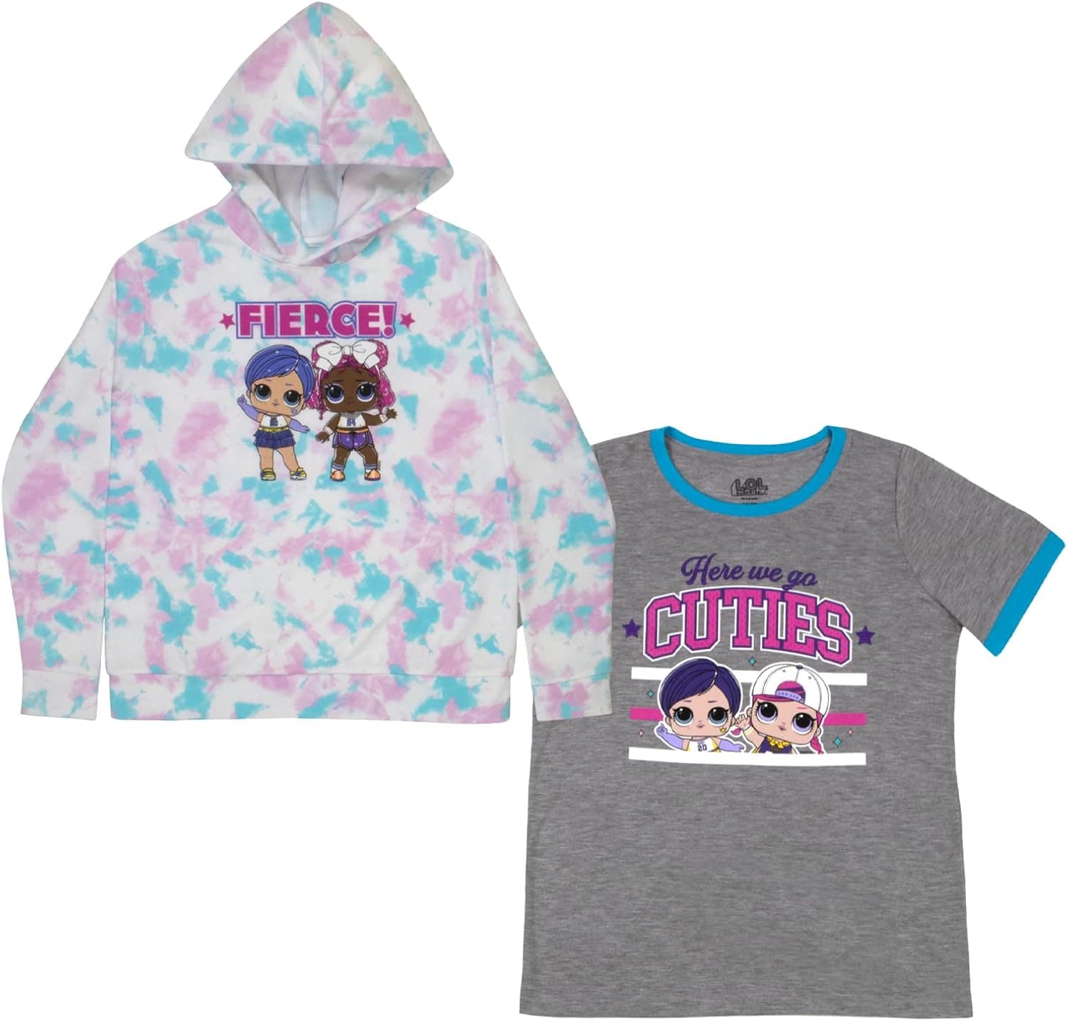 L.O.L. Surprise! Hoodie and T-Shirt Combo 2-Pack for Girls, Girls LOL Surprise Hooded Sweatshirt and Tee Bundle Set