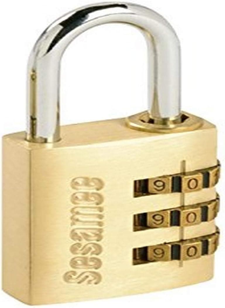 CCL Security Products 16530 3-Dial Resettable Brass Combination Padlock, 1 Inch Shackle Clearance, 1-Pack