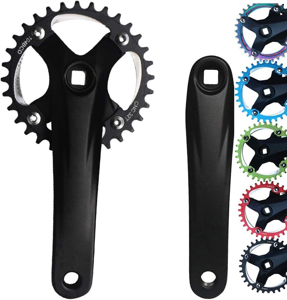 GANOPPER Square Taper Crankset with 30T 32T 34T 36T 38T 40T Narrow Wide Chainring