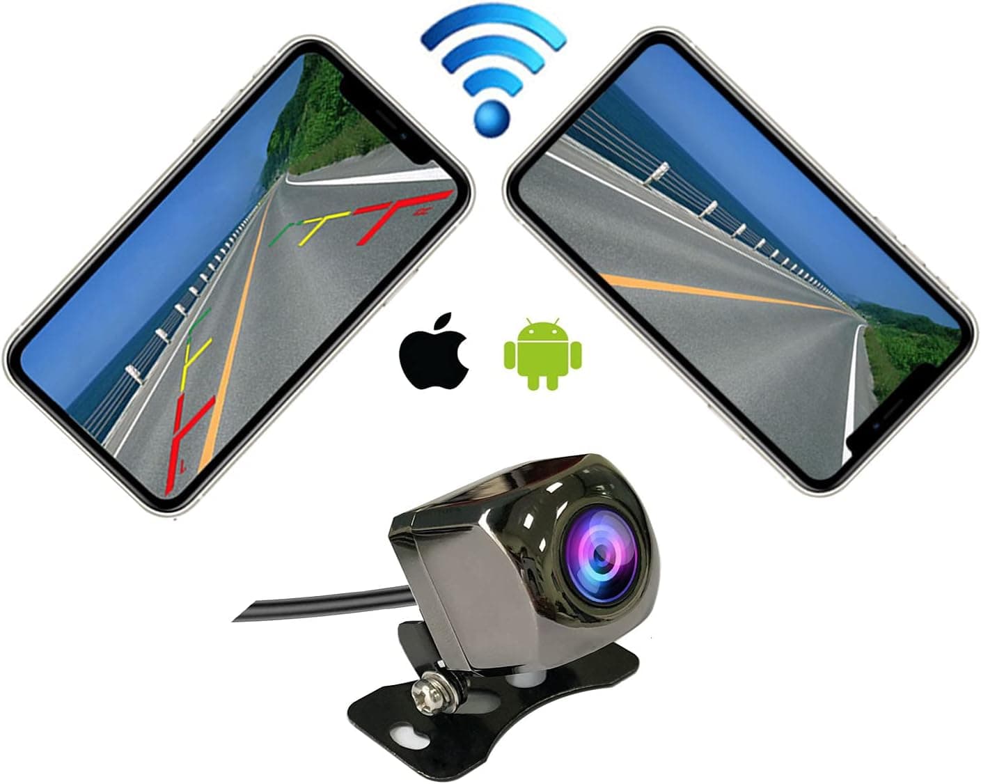 Casoda WiFi Wireless Backup Camera for iPhone and Android,Ultra Strong Signal Smooth Video Never Freezing Clear Picture Suitable for Cars SUVs RVs etc,Easy to Install
