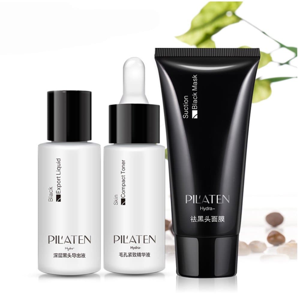 PILATEN blackhead remover 3pcs Set,blackhead export liquid+blackhead remove mask+essence, acne treatment,black mud face mask