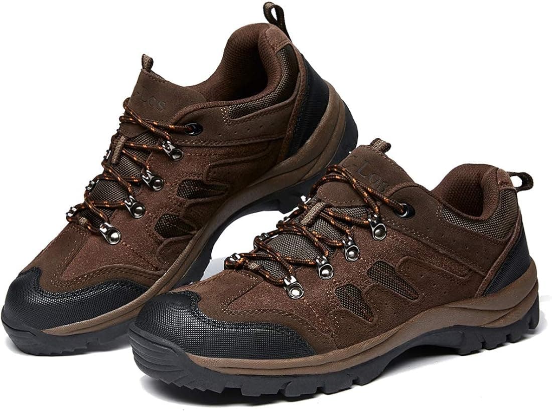 CC-Los Men's Hiking Shoes Bike Shoe Waterproof Low-Top Lightweight Outdoor Trailing Trekking Camping Walking Vent Series Brown