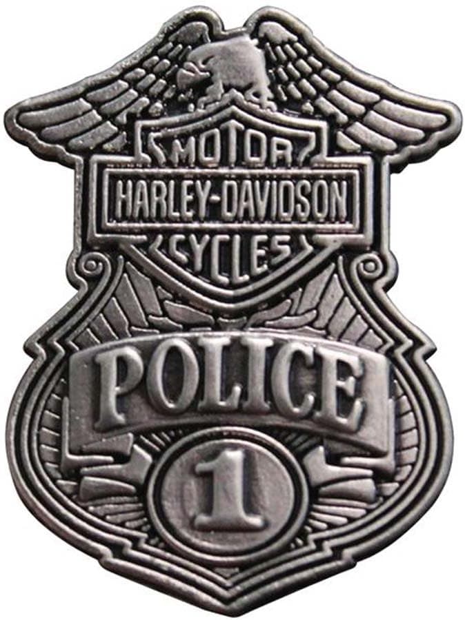 Harley-Davidson Police Original Antique Nickel Pin, 1-1/8'' W x 1-1/2'' P1263063