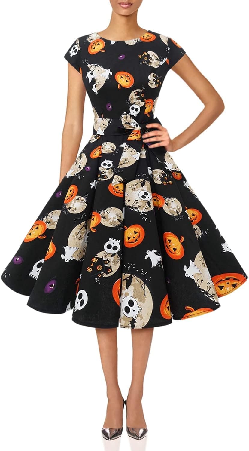 Dressystar Women Vintage 1950s Rockabilly Prom Dresses Retro Cocktail Party Dress