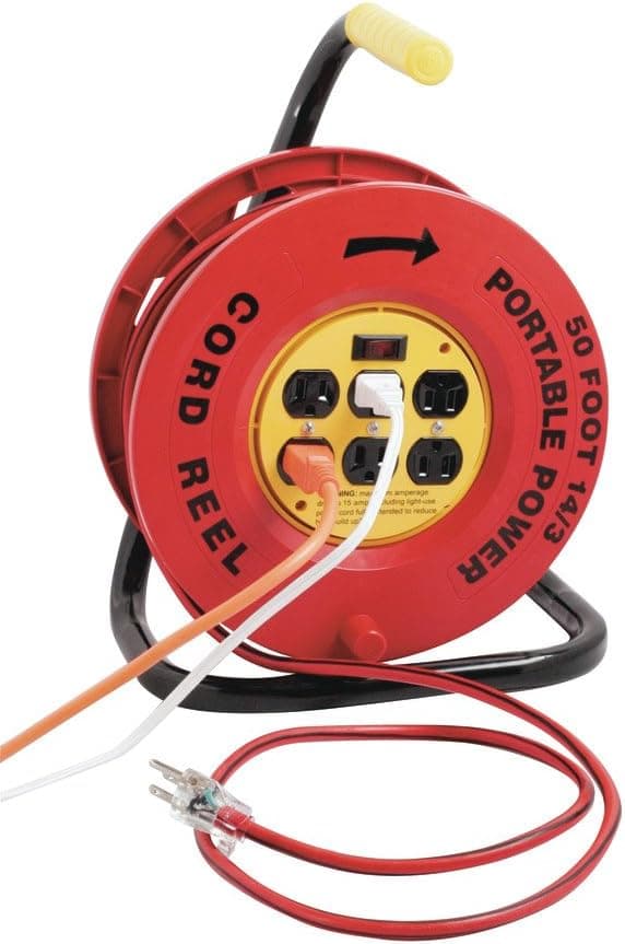 Designers Edge E-235 Power Stations 14/3-Gauge Cord Reel with 6 Outlets; 50-Foot