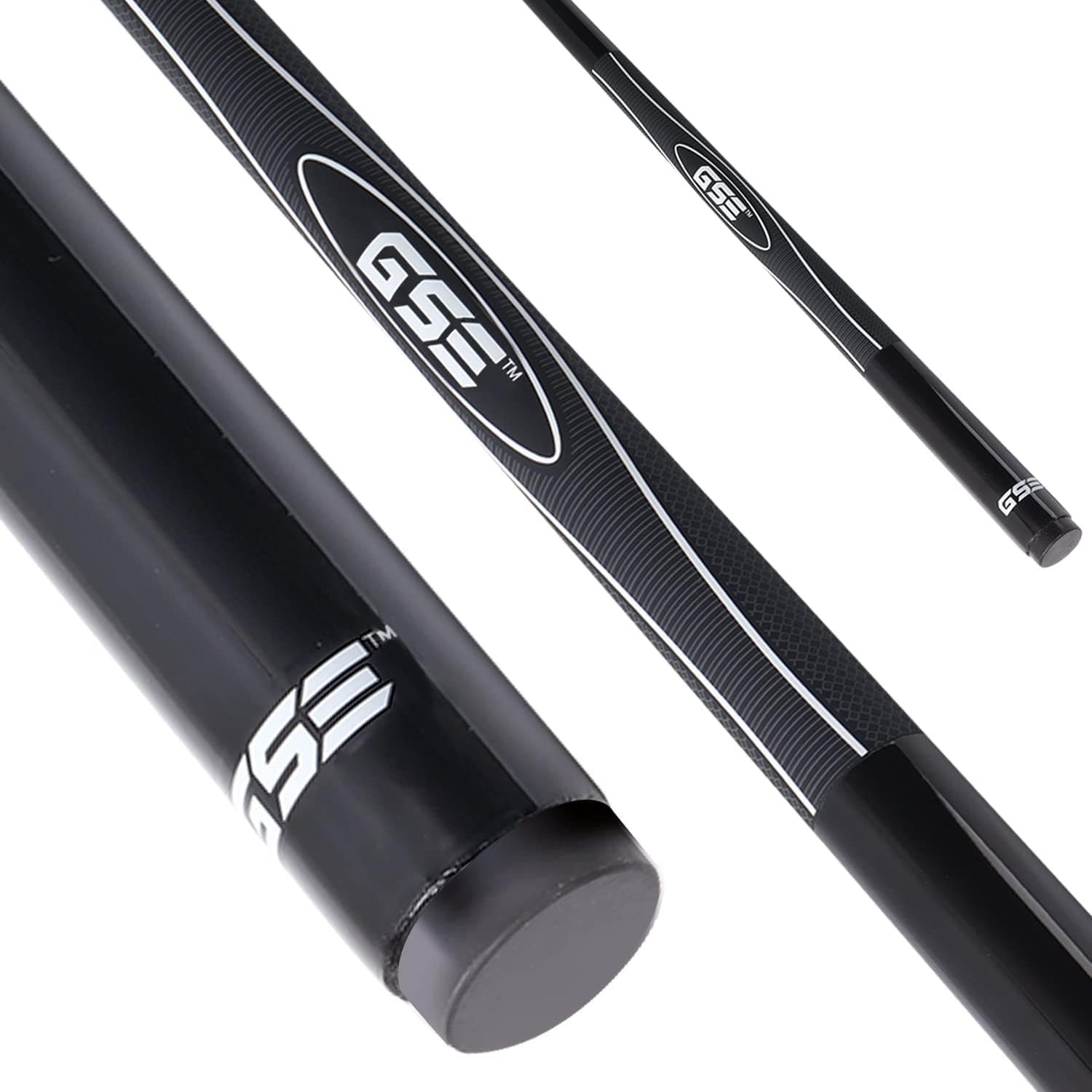 GSE 58" 2-Piece Fiberglass Graphite Composite Billiard Pool Cue Sticks (Several Colors Available, Weight from 18oz, 19oz, 20oz, 21oz)