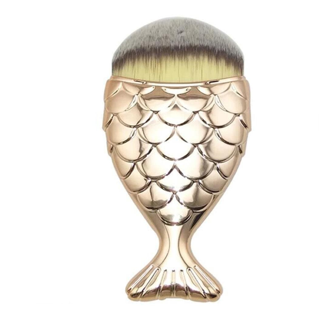 DATEWORK Fishtail Bottom Brush Powder Blush Cosmetic Brush (Gold)