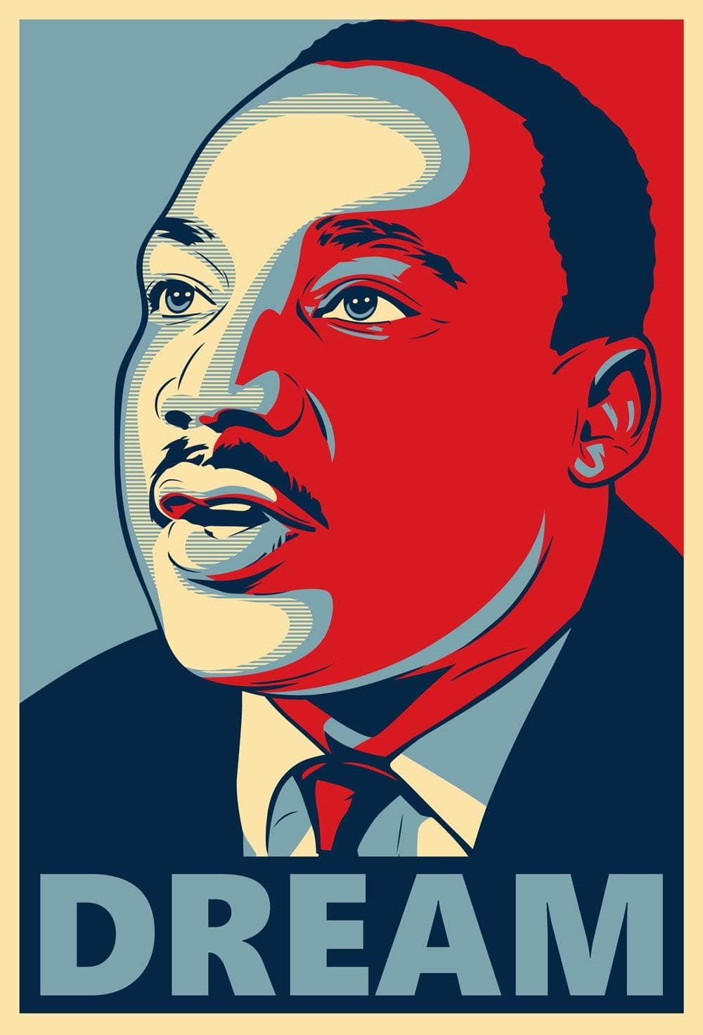 777 Tri-Seven Entertainment Martin Luther King Jr Poster Dream Decor Black History Wall Art, 11"x17", Unframed, Multicolor