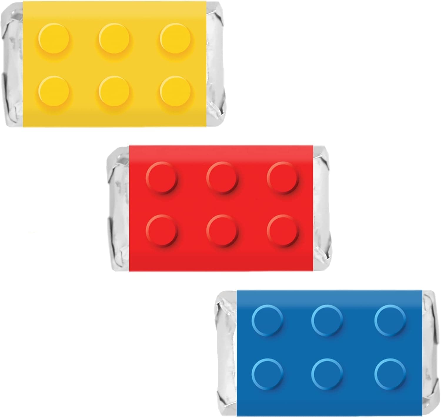 Building Blocks Birthday Party Mini Candy Bar Wrappers - 45 Stickers