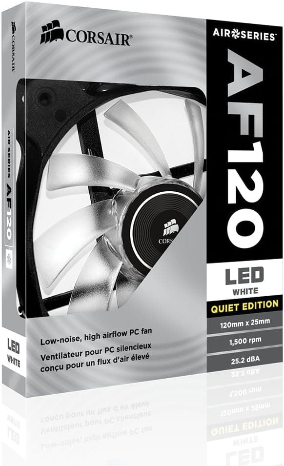 Corsair Air Series AF120 LED Quiet Edition High Airflow Fan Twin Pack - White