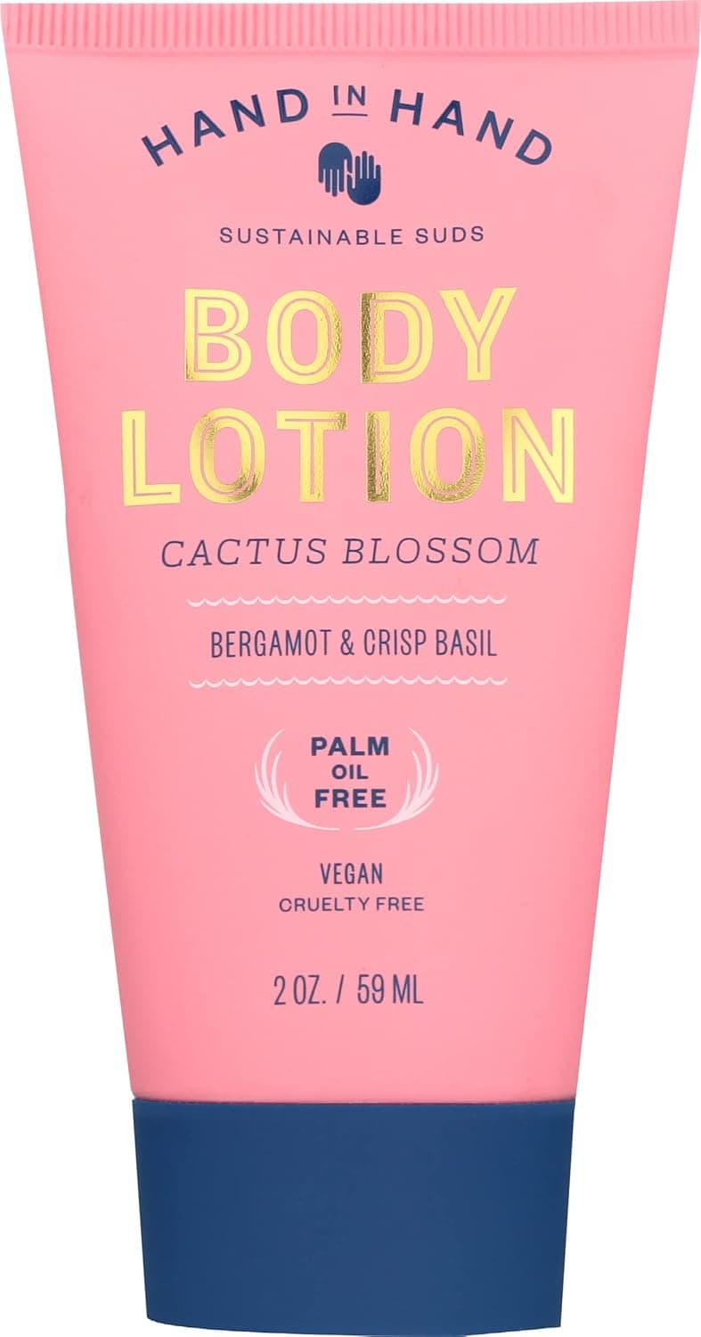 HAND IN HAND Bergamot & Crisp Basil Cactus Blossom Mini Body Lotion, 2 FZ