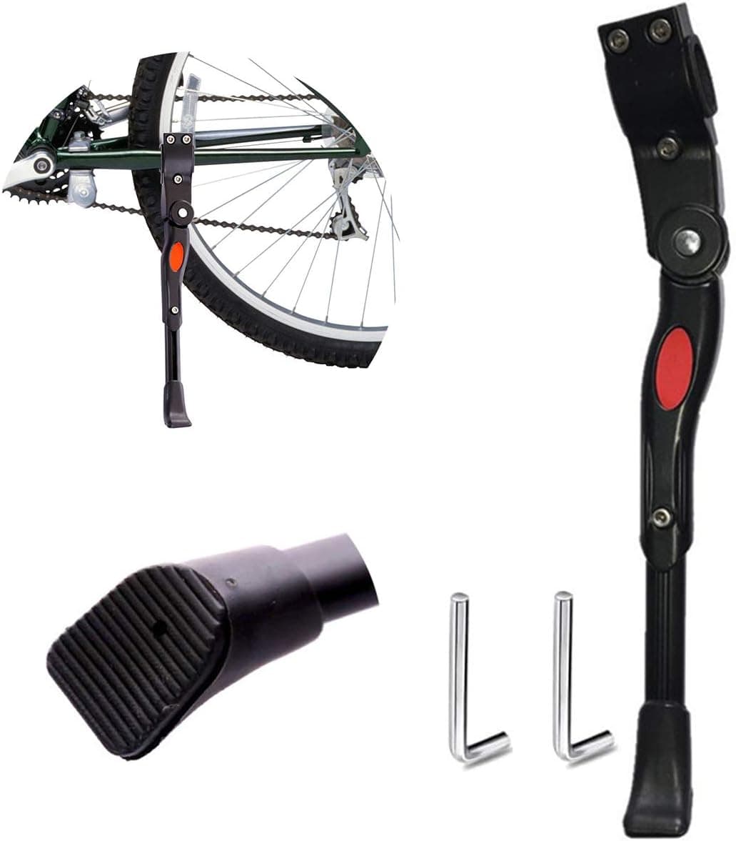 DREAMWIN Bike Bicycle Kickstand Adjustable Aluminum Alloy Center Mount for 24 26 Inch Bicycles Kickstands for Mountain Bike Road Bike 24-26 Inch Bicycles Adult