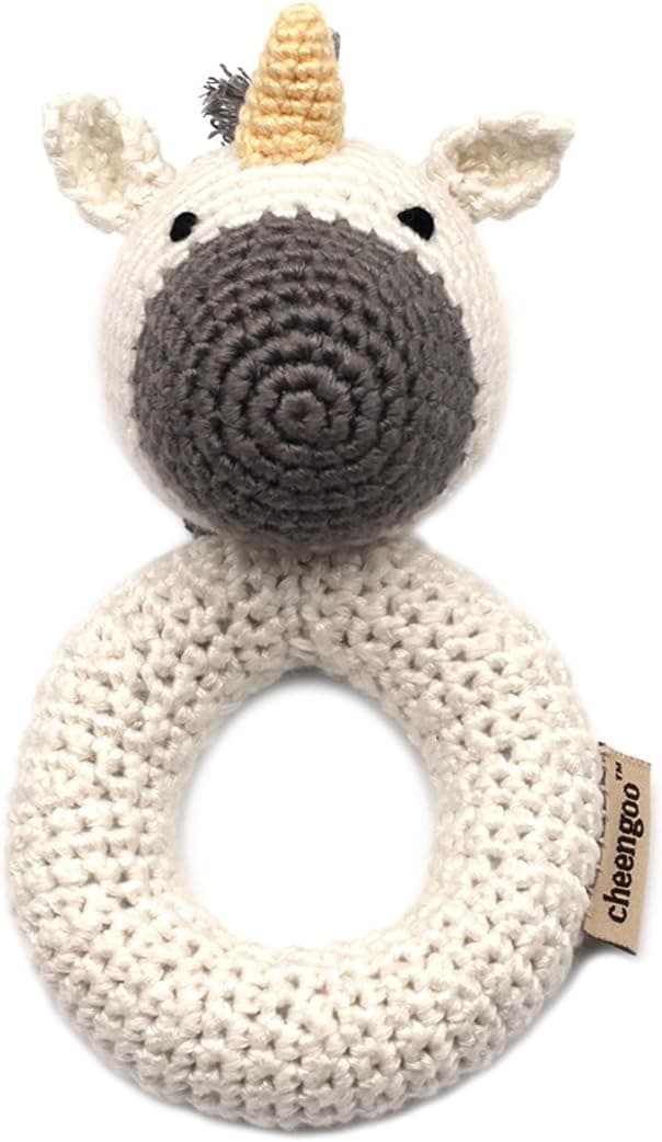 Cheengoo Organic Hand Crocheted Unicorn Ring Rattle