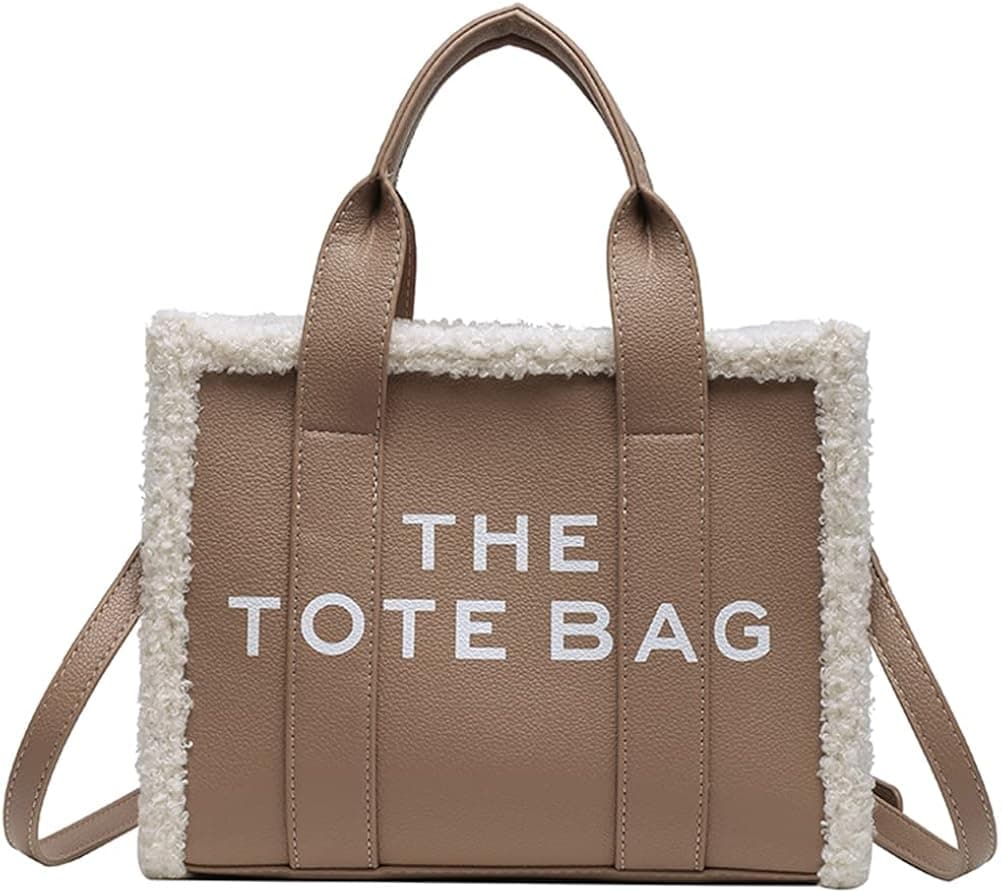 JQWYGB Work Tote Bags for Women - Small Trendy Personalized Leather Tote Bag Large Capacity Top-Handle Shoulder Crossbody Bags (Khaki)
