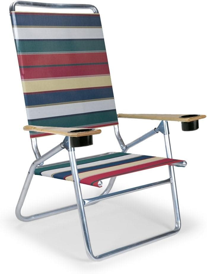 Telescope Casual Light and Easy High Boy Folding Beach Arm Chair with Cup Holders, Spencer