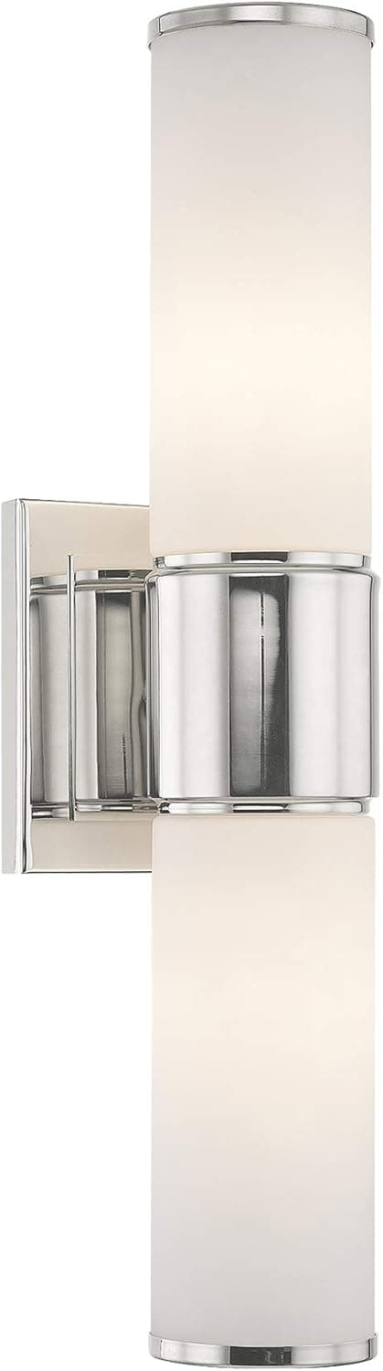 Livex 52122-35 Transitional Two Wall Sconce/Bath Light from Weston Collection in Polished Nickel Finish