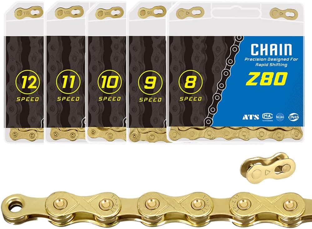 JFOYH Single/6/7/8/9/10/11 Speed Bike Chain, 116 Links Steel High Strength Chain Compatible with Shimano/KMC/Campagnolo/SRAM