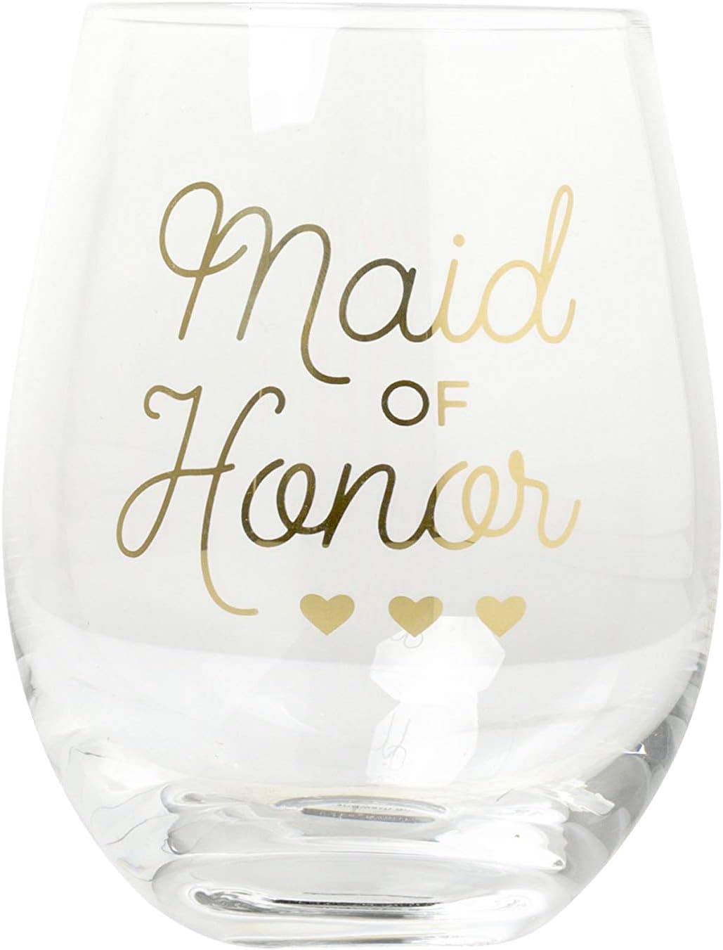 Kate & Milo Maid of Honor' Wine Glass MOH Gifts from Bride, Bachelorette Party Accessories, 1 Count (Pack of 1)