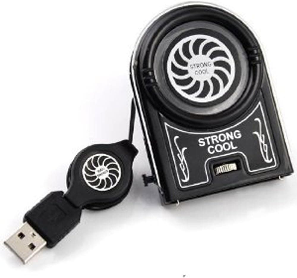 niceEshop(TM) Blue LED USB Powered Mini Air Extracting Cooling Fan / Vacuum Cooler For Notebook Laptop -Black
