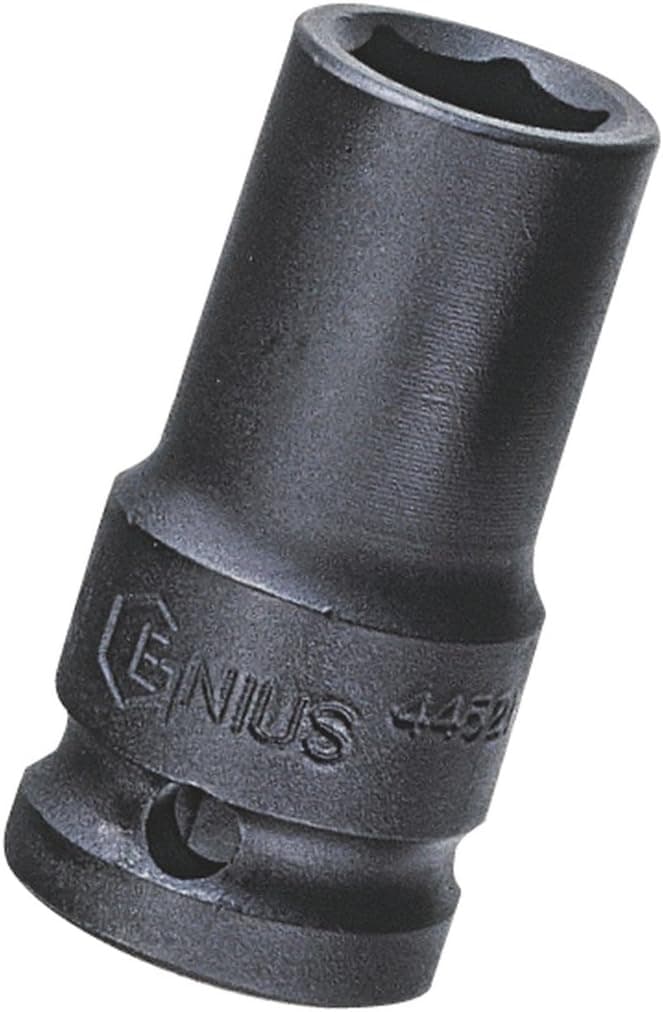 Genius Tools 1/2" Dr. 15mm Semi-Deep Thin Wall Impact Socket (CR-Mo) - 445215