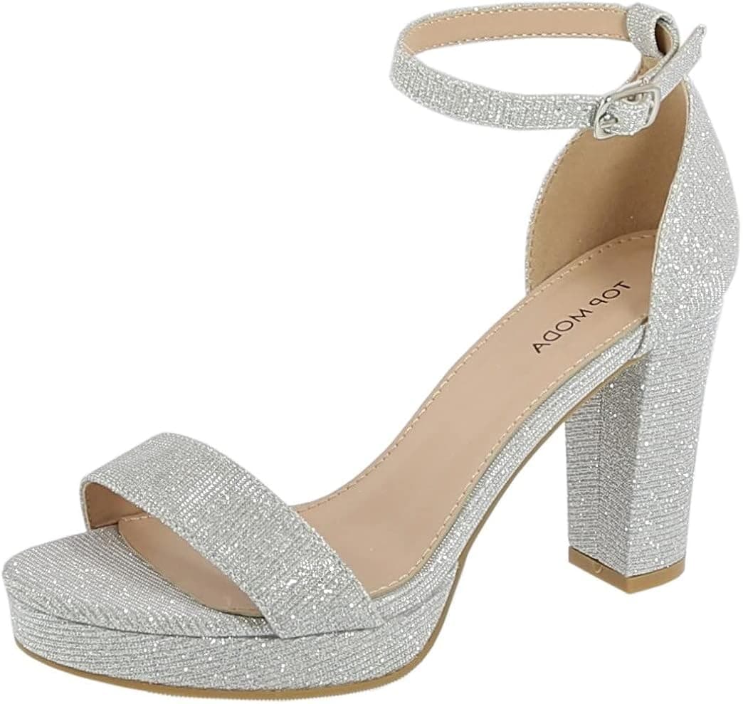 TOP Moda Platform High Heel Open Toe Dress Sandal Over the Toe Strap