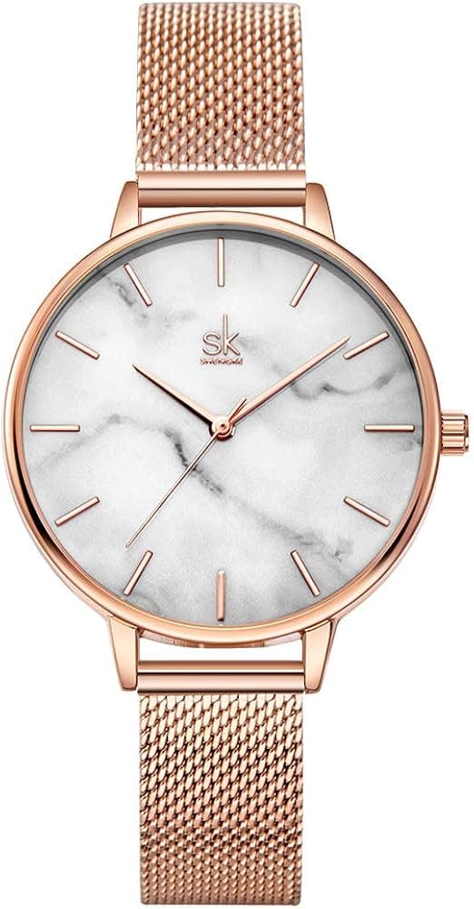 SHENGKE Women Watch Quartz Ultra-Thin Marble Watch Creative Lady Watches Waterproof