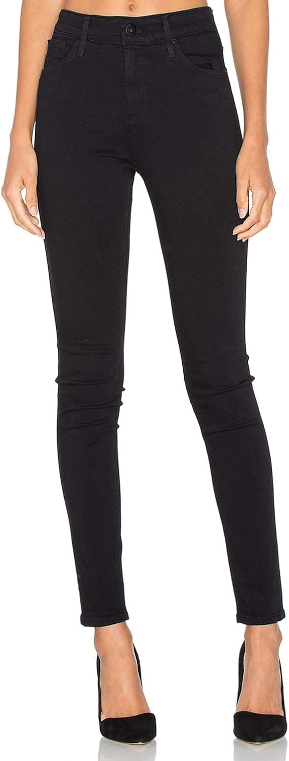 H HIAMIGOS Women's Mid-Rise Super Skinny Jeans (Black)
