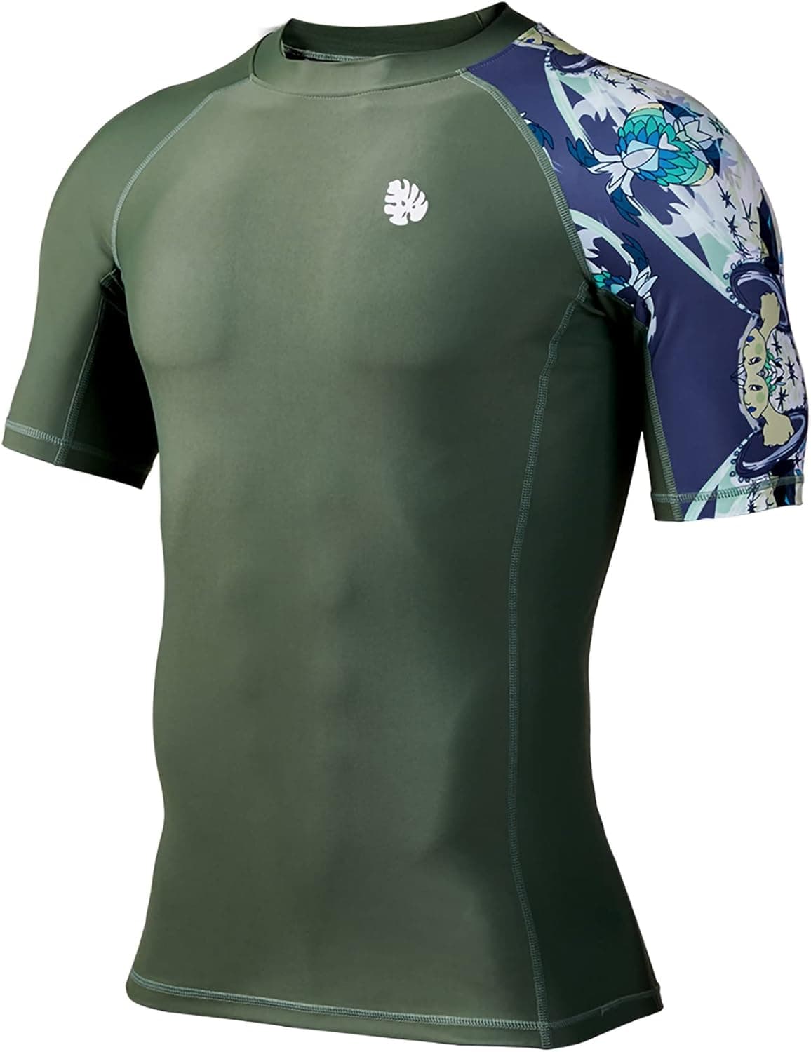 HUGE SPORTS Men's Splice UV Sun Protection UPF 50+ Skins Rash Guard Short Sleeves