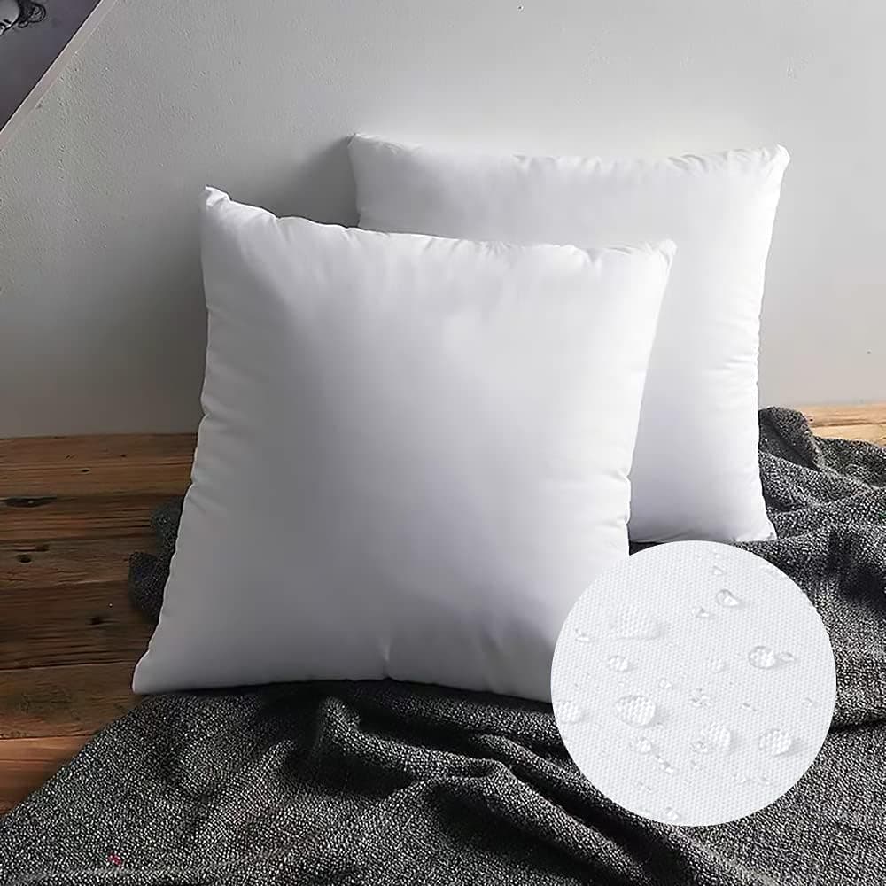 LEMONWORLD 22 x 22 Throw Pillow Inserts Outdoor Pillow Insert Waterproof for Couch - Set of 2 Large Lumbar Pillows for Bed Square Couch Pillows White Sofa Decorative Pillow Indoor