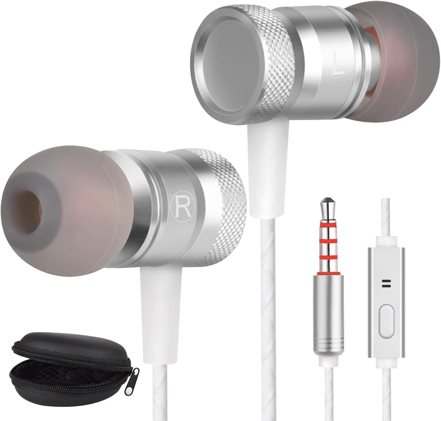 Earbuds Earphones in Ear Headphones Ear Buds for Music Wired Headphones Earbuds Noise Cancelling Compatible Smart Phone MP3 Players, Samsung,Android Stereo Heave Bass Earbuds with Microphone