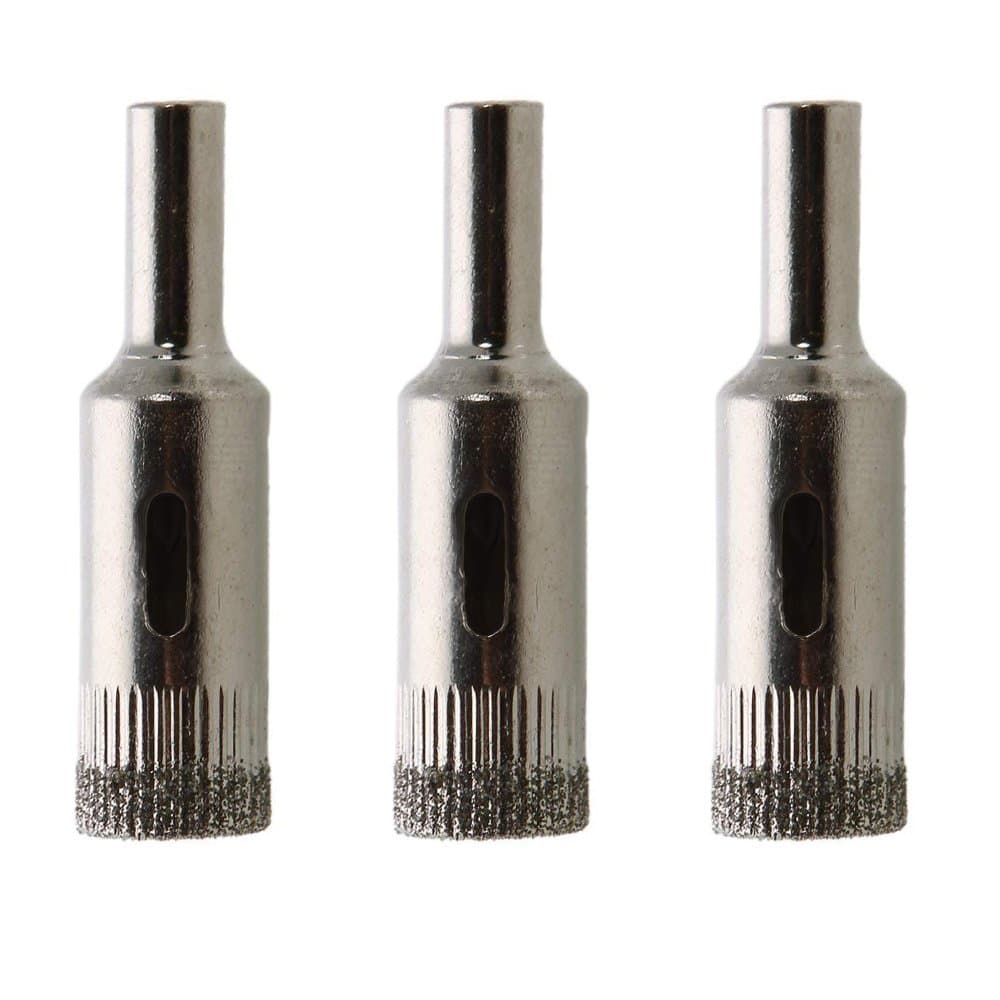 Yohii 3Pcs 1/2" Diamond Drill Bit Hole Saw Tipped Metal Tool for Tile Glass Marble Granite Fiberglass Ceramic
