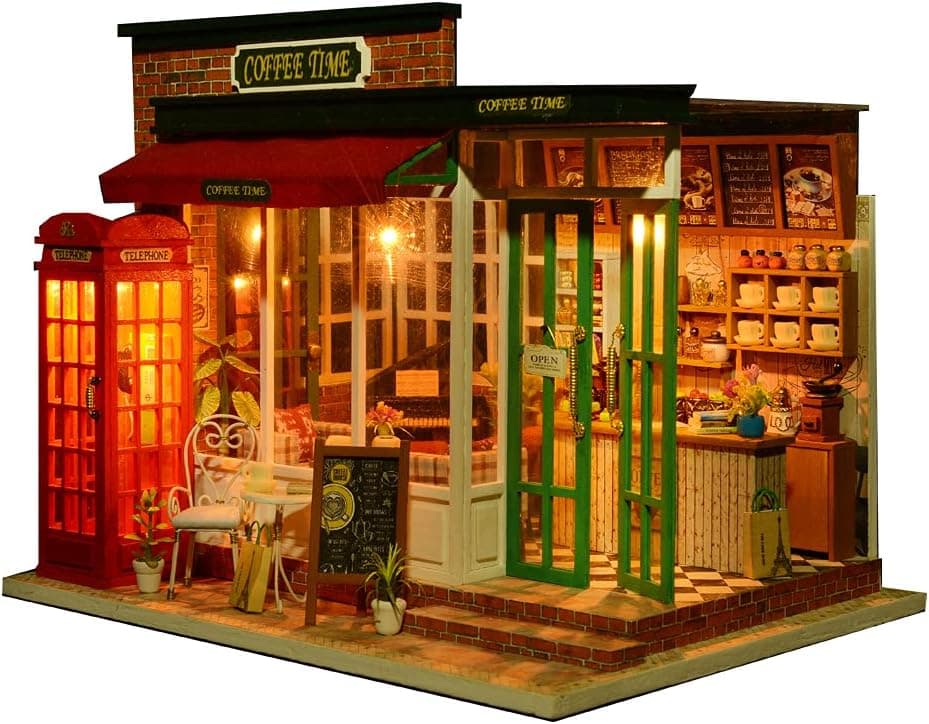 Flever Dollhouse Miniature DIY House Kit Creative Room with Furniture for Romantic Valentine's Gift (Encounter Beauty)