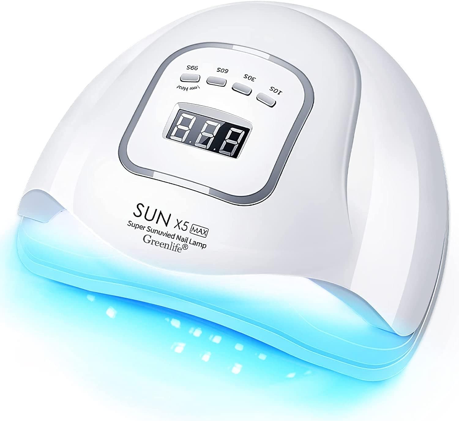 GreenLife nail lamp 150W UV LED Nail Curing Lamp nail dryer for Gel Polish nail light with 4 Timer Settings Professional Manicure Pedicure 45 beads LED Phototherapy Lights Auto Sensor Nail Art Machine