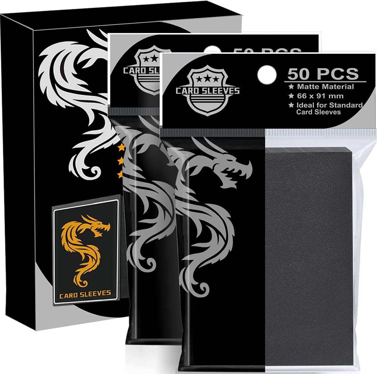 100Ps Clear Card Sleeves for Trading Cards,Top Loader Fit for MTG and Yugioh Cards,Baseball,Football,Sport Cards(Black)