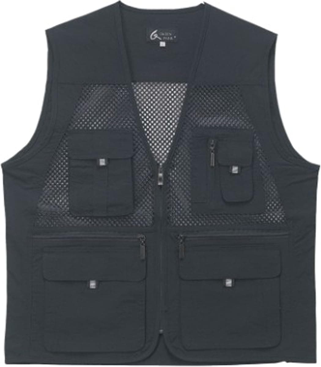 myglory77mall Men's Multi Pockets Fly Fishing Hunting Mesh Vest Outdoor Jacket Wang