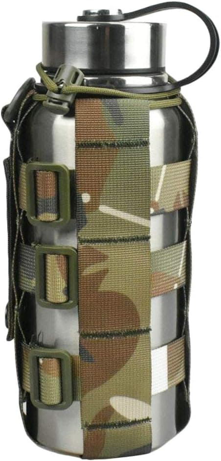 JFFCESTORE Minimalist Adjustable MOLLE Water Bottle Holder Kettle Pouch Belt Bottle Carrier for 17-42 Oz Water Bottle