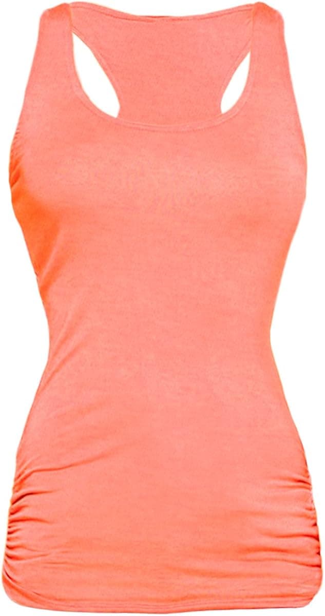 KMystic Ruched Sides Solid Tank Top