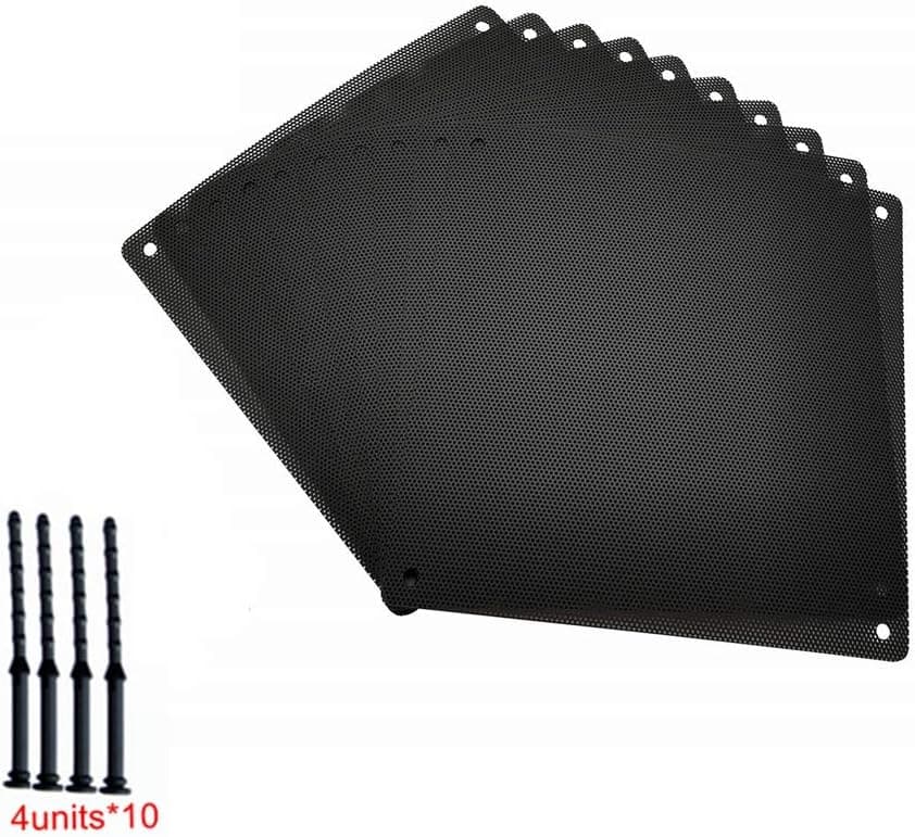 120 mm Computer Fan Filter,PC Dust Filter Grills with Screws Ultra Fine PVC Frame Mesh, Black Color - 10 Pack