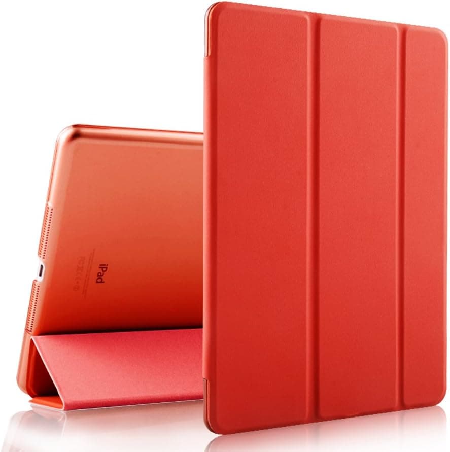 iPad Mini Case, iPad Mini 2 Cover, Lechely Trifold Smart Stand Sleep/Wake Magnetic PU Leather Hard Case Cover for Apple iPad Mini 1/2/3 Red