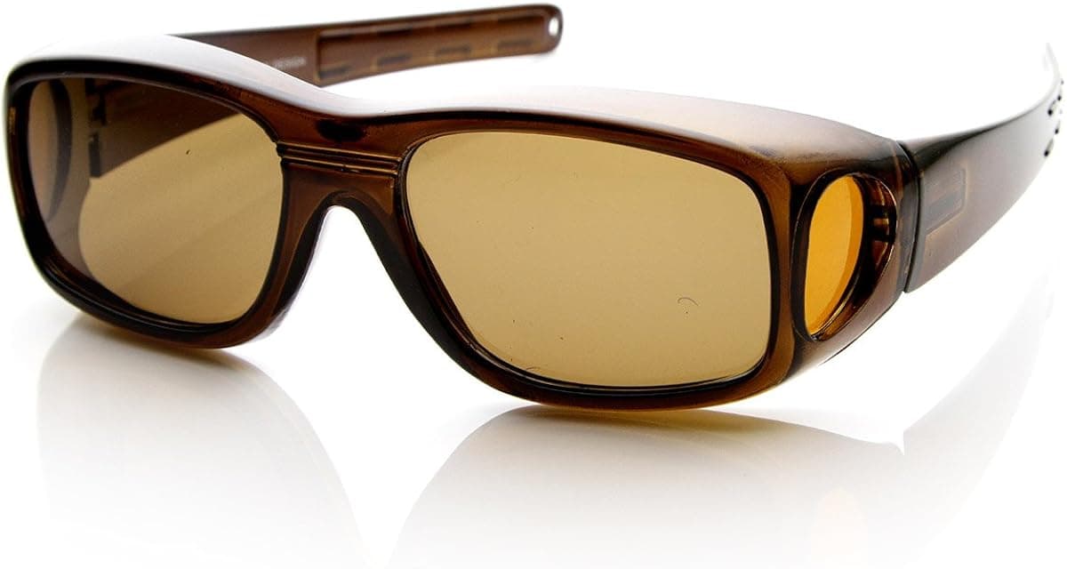 Anti-Glare Polarized Cover Fit On Protective Full Wrap Sunglasses