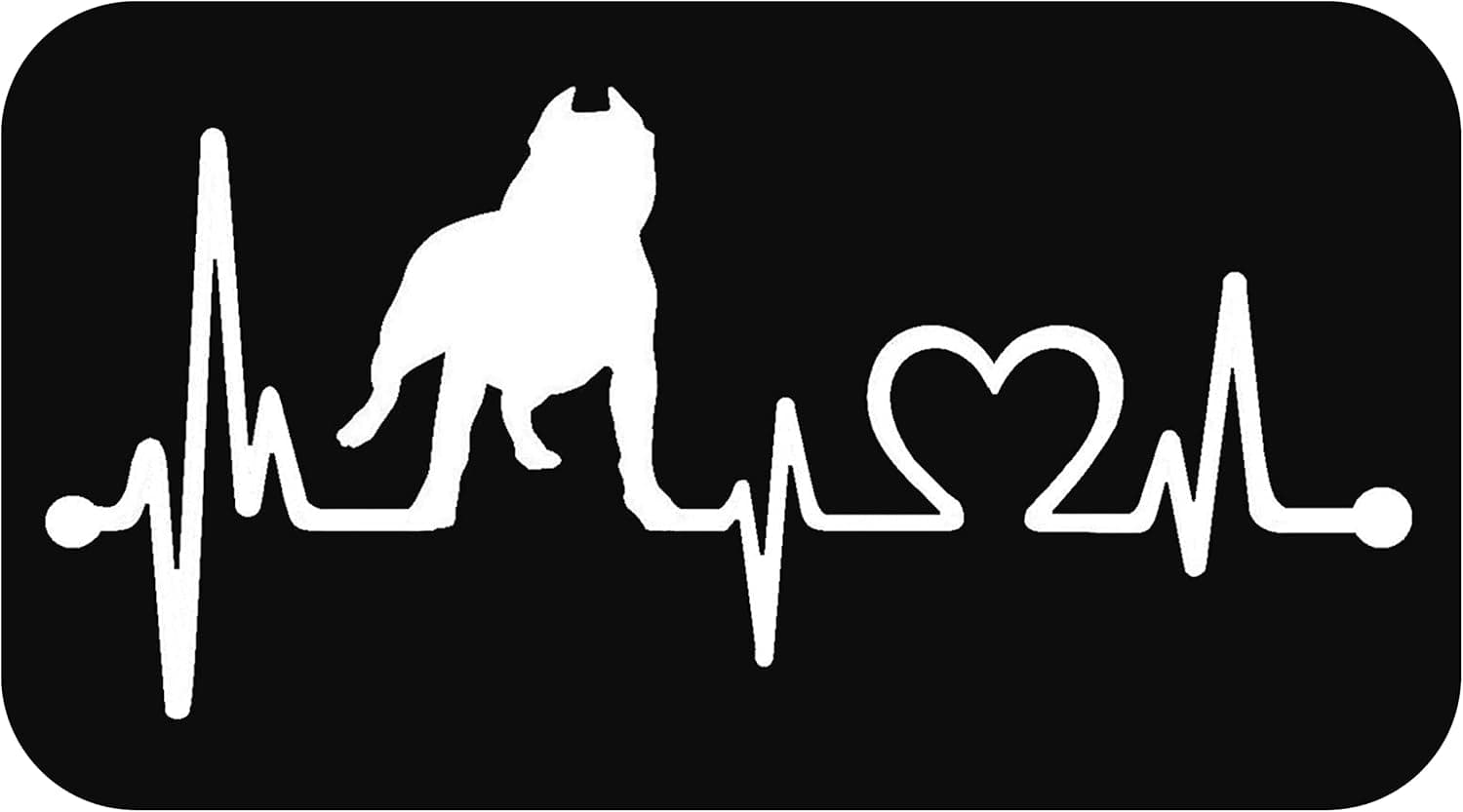 K1004 Pit Bull Heartbeat Lifeline Monitor Pitbull Decal Sticker