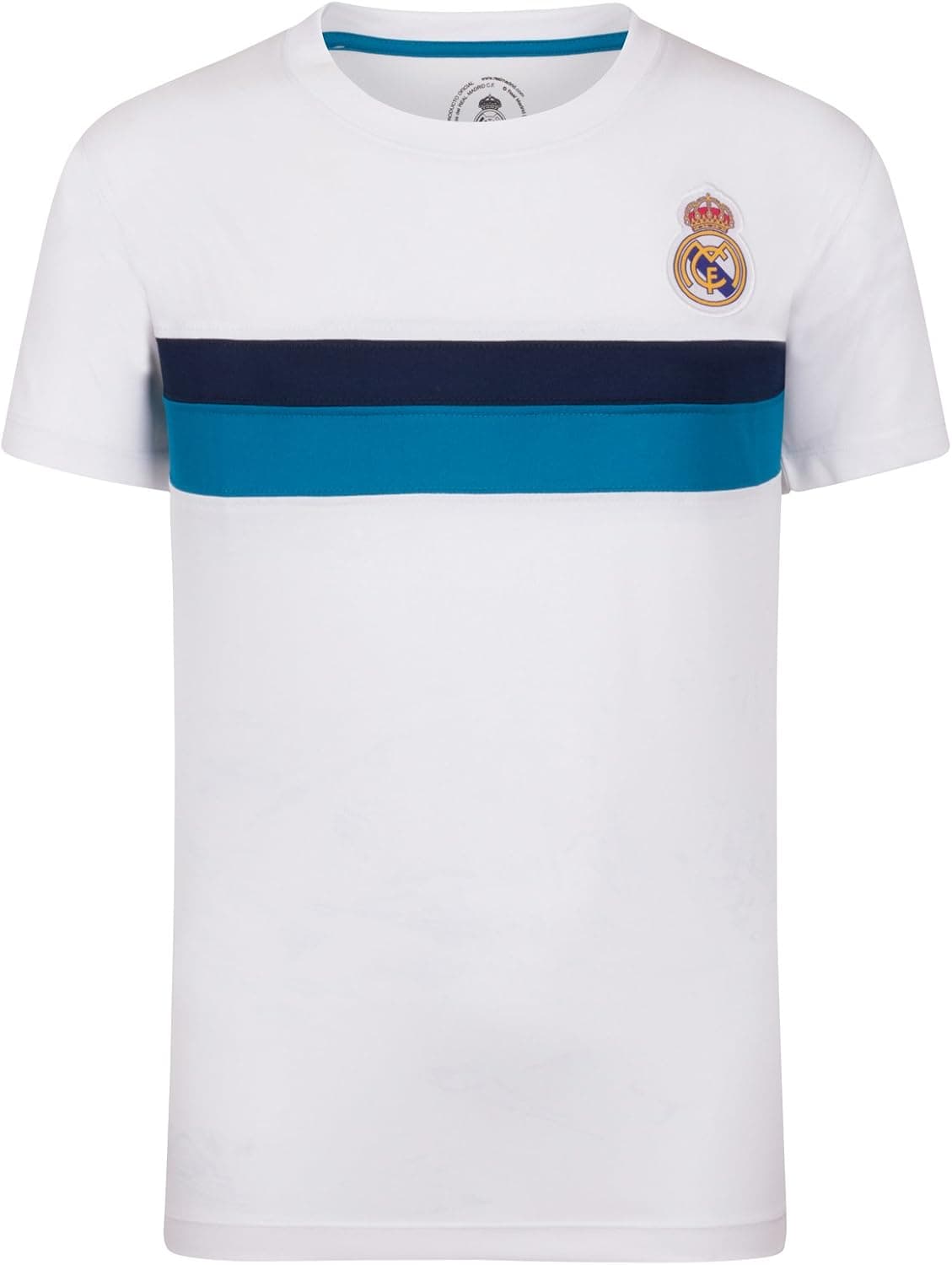 Real Madrid FC Official Soccer Gift Mens Poly Training Kit T-Shirt White XXL