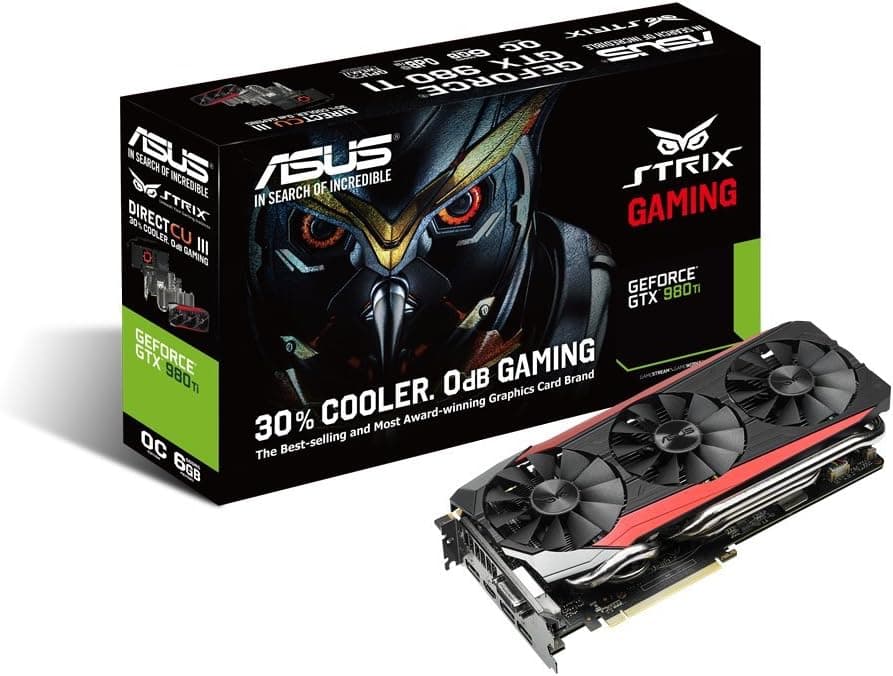 ASUS STRIX GeForce GTX 980TI Overclocked 6 GB DDR5 384-bit DisplayPort HDMI 2.0 DVI-I Gaming Graphics Card