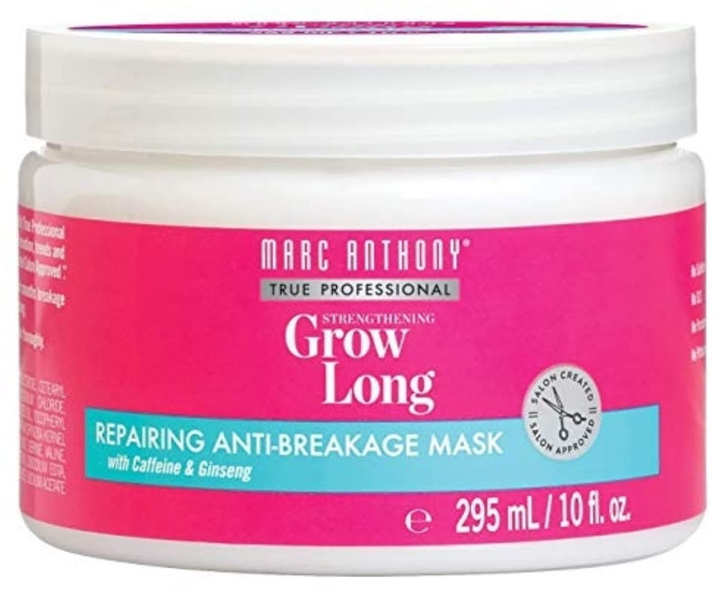 Marc Anthony Grow Long Hair Mask for Dry Damaged Hair - Argan Oil, Caffeine & Keratin Hair Treatment for Anti Breakage & Hair Growth – Sulfate Free, Leave In Hair Repair Deep Conditioner Volumizer