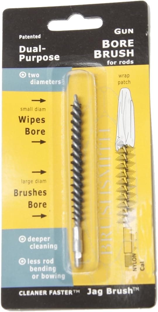 BoreSmith Jag Brush, Cal 25, 6.5, Nylon Bore Brush, Patented Dual-Purpose, for rods